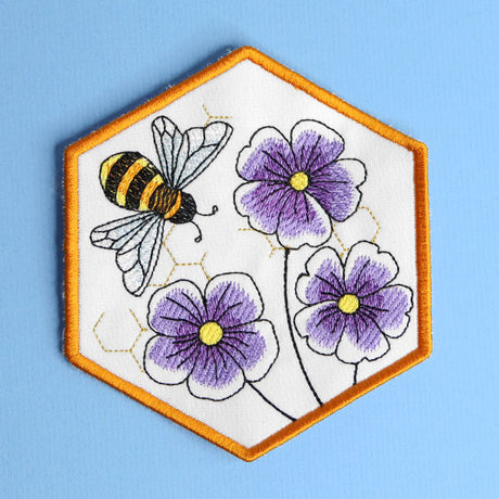 Oh Honey Bee & Violet Coaster (In-the-Hoop)