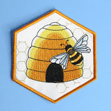 Oh Honey Bee & Hive Coaster (In-the-Hoop)