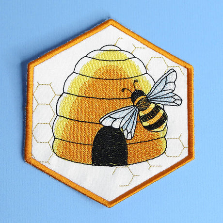 Oh Honey Bee & Hive Coaster (In-the-Hoop)