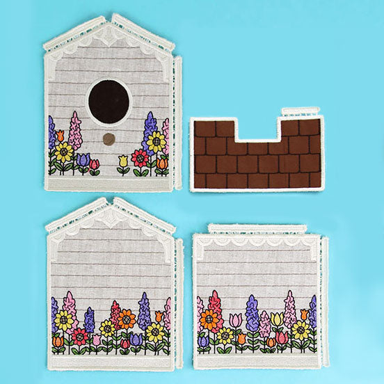 Floral Birdhouse Tissue Box (In-the-Hoop)