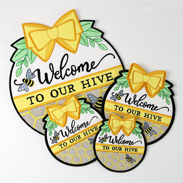 Welcome to Our Hive Sign (In-the-Hoop)