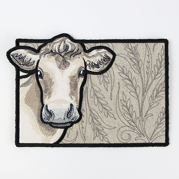 Country Farm Cow Mug Rug (In-the-Hoop)