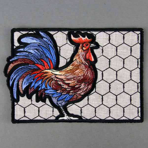 Farmhouse Rooster Mug Rug (In-the-Hoop)