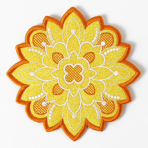 Art Deco Autumn Sunflower Trivet (In-the-Hoop)