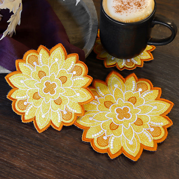Art Deco Autumn Sunflower Trivet (In-the-Hoop) – Embroidery Library
