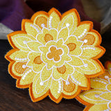 Art Deco Autumn Sunflower Trivet (In-the-Hoop)