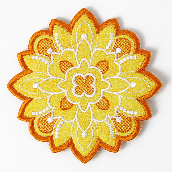 Art Deco Autumn Sunflower Trivet (In-the-Hoop)