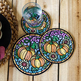 Stained Glass Autumn Pumpkin Trivet (In-the-Hoop)