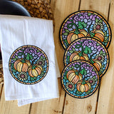 Stained Glass Autumn Pumpkin Trivet (In-the-Hoop)