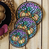 Stained Glass Autumn Pumpkin Trivet (In-the-Hoop)