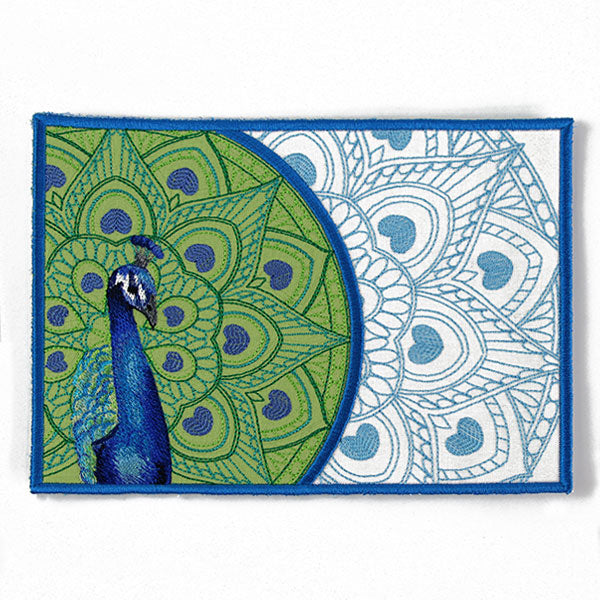 Proud as a Peacock Mug Rug (In-the-Hoop