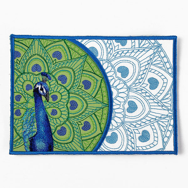 Proud as a Peacock Mug Rug (In-the-Hoop