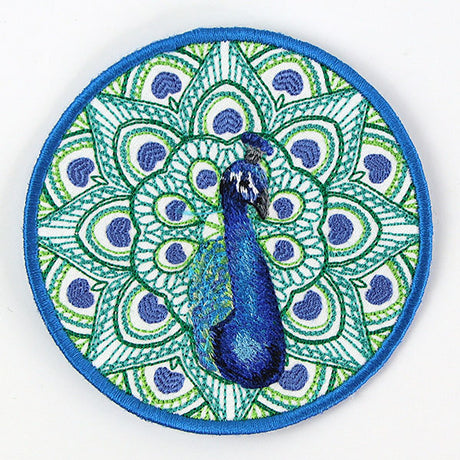 Proud as a Peacock Coaster (In-the-Hoop)