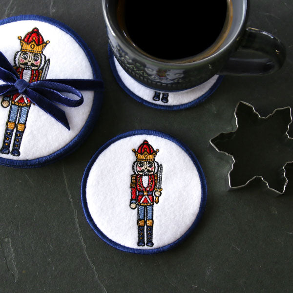 Season's Greetings Nutcracker Coaster 3 (In-the-Hoop)