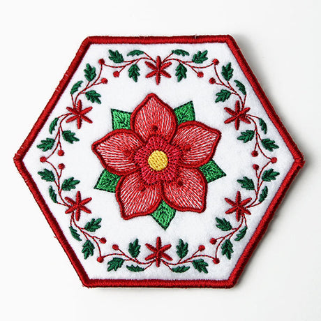 Christmas Rose Coaster (In-the-Hoop)