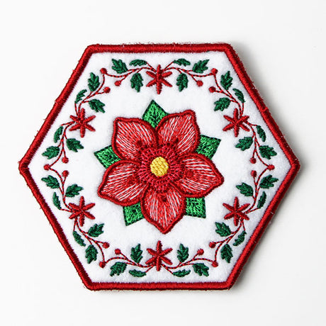 Christmas Rose Coaster (In-the-Hoop)