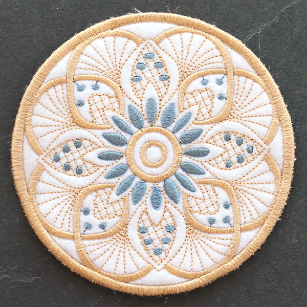 Art Deco Kaleidoscope Coaster (In-the-Hoop)