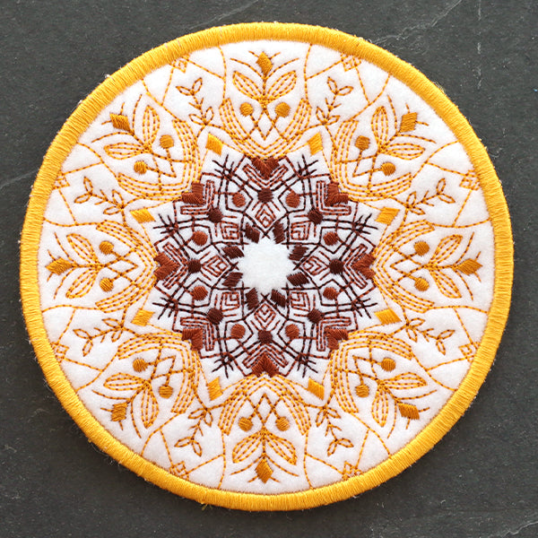 Sunflower Kaleidoscope Coaster (In-the-Hoop)