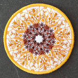 Sunflower Kaleidoscope Coaster (In-the-Hoop)