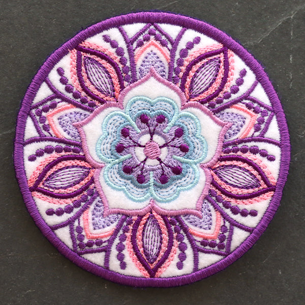 Bohemian Kaleidoscope Flower Coaster (In-the-Hoop)