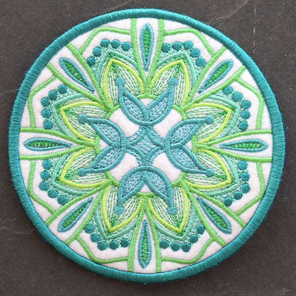 Bohemian Kaleidoscope Circle Coaster (In-the-Hoop)