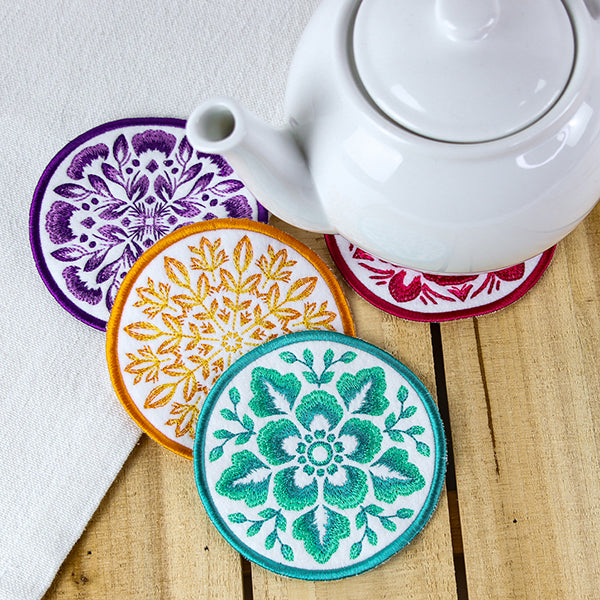 Folk Botanicals Coaster 3 (In-the-Hoop)