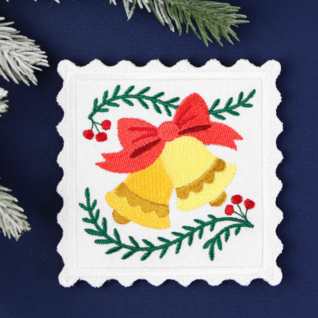 Christmas Stamp Coasters - Bells (In-the-Hoop)