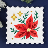 Christmas Stamp Coasters - Poinsettia (In-the-Hoop)