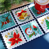 Christmas Stamp Coasters - Snowman (In-the-Hoop)