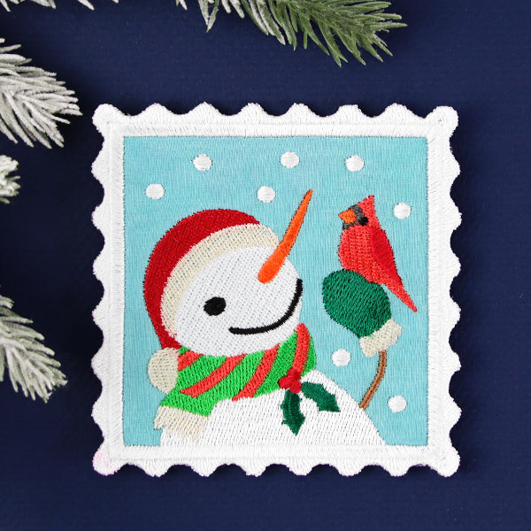 Christmas Stamp Coasters - Snowman (In-the-Hoop)