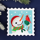 Christmas Stamp Coasters - Snowman (In-the-Hoop)