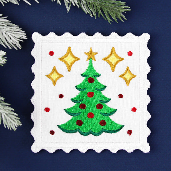 Christmas Stamp Coasters - Tree (In-the-Hoop)