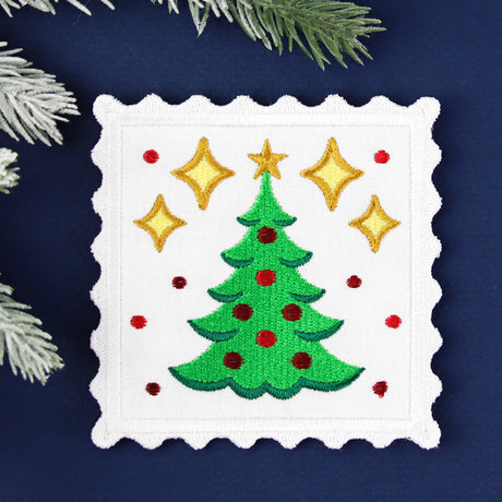 Christmas Stamp Coasters - Tree (In-the-Hoop)