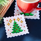 Christmas Stamp Coasters - Tree (In-the-Hoop)