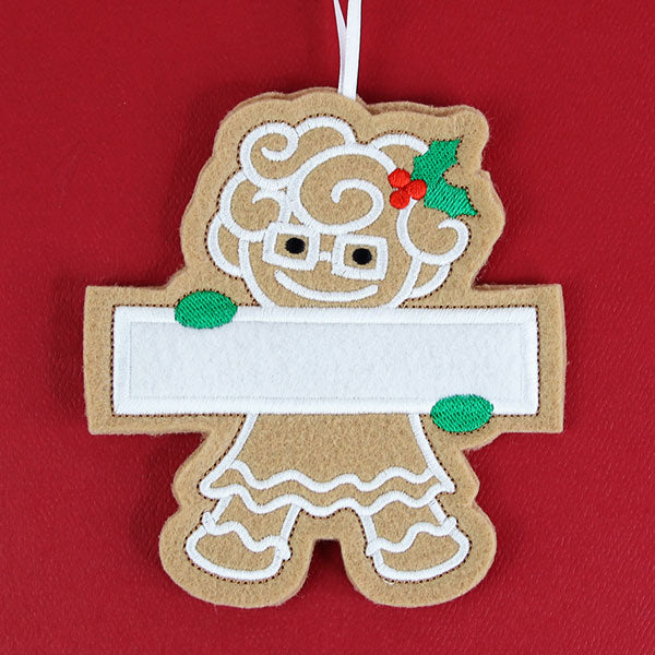 Grandmother Gingerbread Ornament (In-the-Hoop)