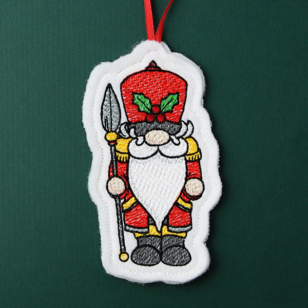 Gnome Nutcracker Ornament (In-the-Hoop)