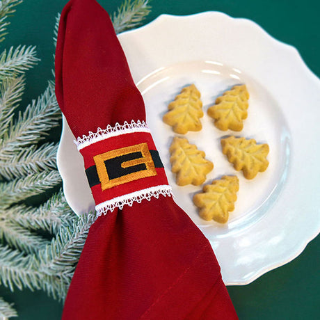 Santa Belt Buckle Napkin Ring (In-the-Hoop)