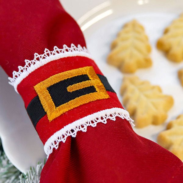 Santa Belt Buckle Napkin Ring (In-the-Hoop)
