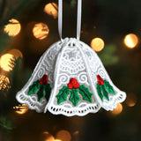 Organza Holly & Berries Bell in 3D (Lace)