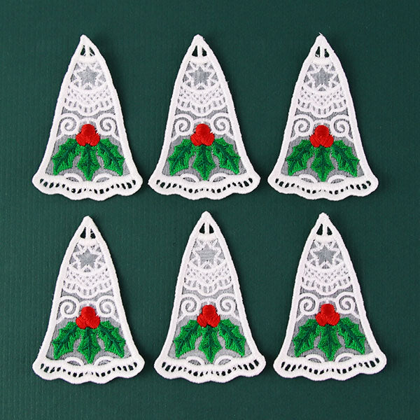 Organza Holly & Berries Bell in 3D (Lace)