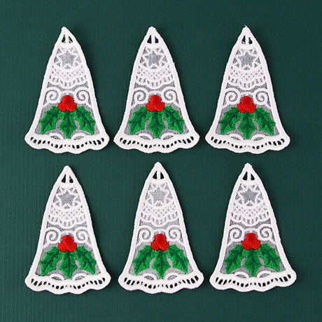 Organza Holly & Berries Bell in 3D (Lace)