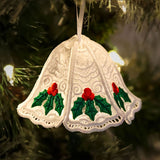 Organza Holly & Berries Bell in 3D (Lace)