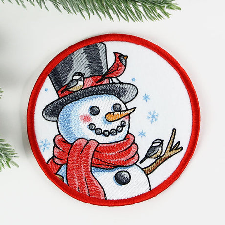 Let It Snow Snowman Coaster (In-the-Hoop)