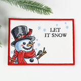 Let It Snow Snowman Mug Rug (In-the-Hoop)