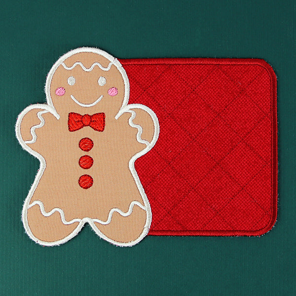Gingerbread Man Mug Rug (In-the-Hoop)