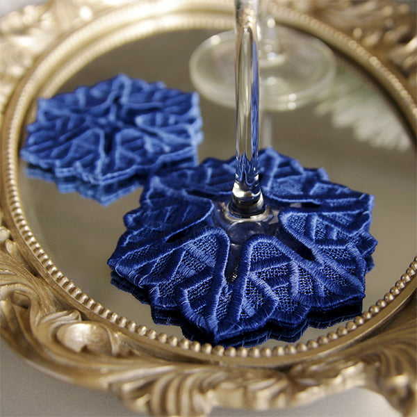 Winter Snowflake Wine Glass Coaster (Lace)