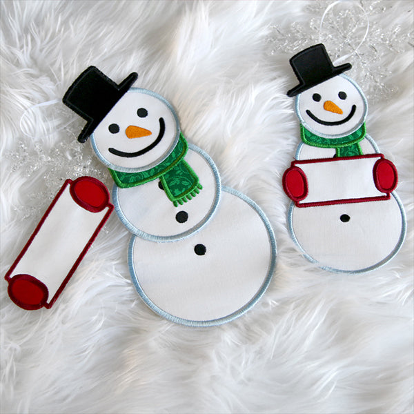 Snowman Door Hanger (In-the-Hoop)