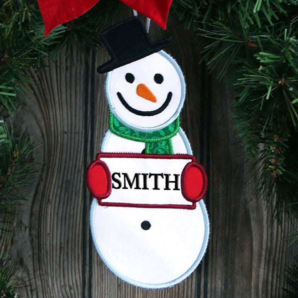 Snowman Door Hanger (In-the-Hoop)