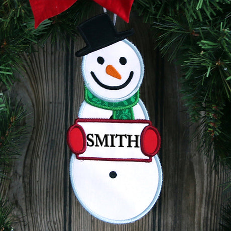 Snowman Door Hanger (In-the-Hoop)