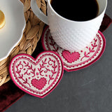 Textured Heart Coaster 1 (In-the-Hoop)